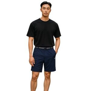 Little Donkey Andy DK Golf Shorts‎ Belted Zip Pockets Activewear Blue Mens L